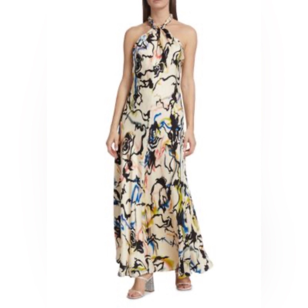 Tanya Taylor Multicolor Halter Maxi Dress